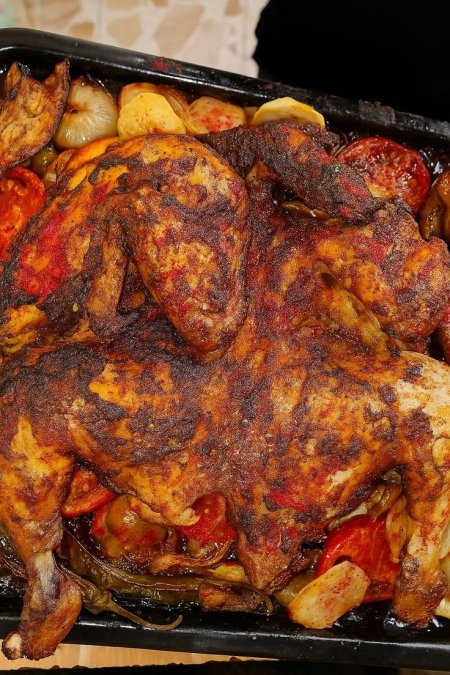 نصف دجاجة مسخن